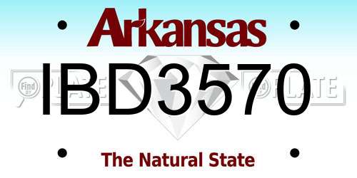 IBD3570 Arkansas License Plate