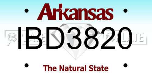 IBD3820 Arkansas License Plate