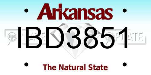 IBD3851 Arkansas License Plate