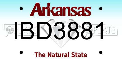 IBD3881 Arkansas License Plate