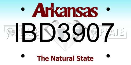 IBD3907 Arkansas License Plate