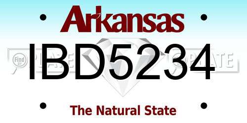 IBD5234 Arkansas License Plate