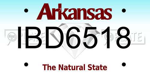 IBD6518 Arkansas License Plate