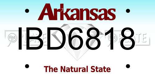 IBD6818 Arkansas License Plate