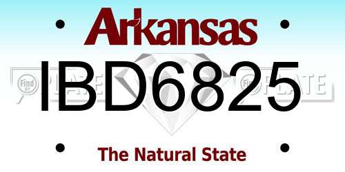 IBD6825 Arkansas License Plate