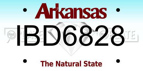 IBD6828 Arkansas License Plate