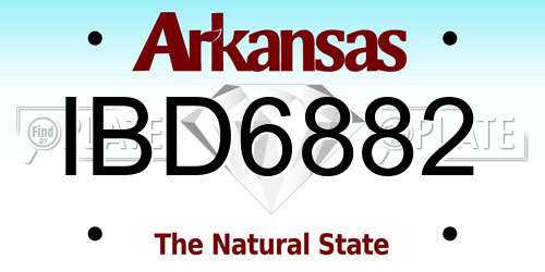 IBD6882 Arkansas License Plate