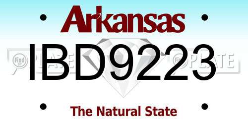 IBD9223 Arkansas License Plate