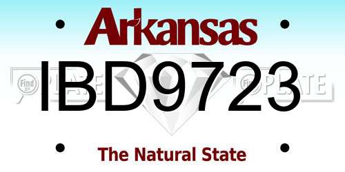 IBD9723 Arkansas License Plate