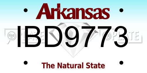 IBD9773 Arkansas License Plate