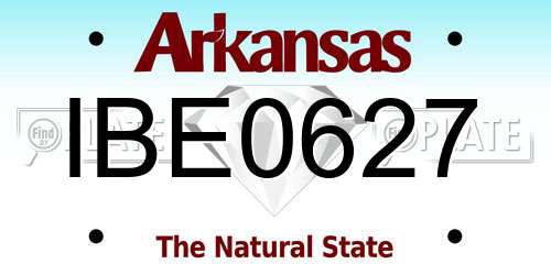 IBE0627 Arkansas License Plate