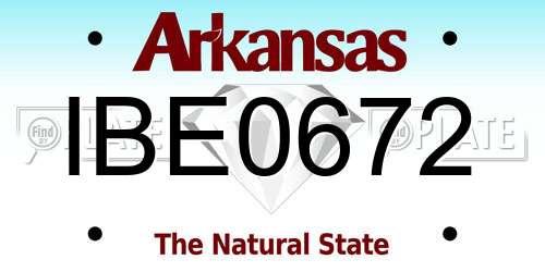 IBE0672 Arkansas License Plate