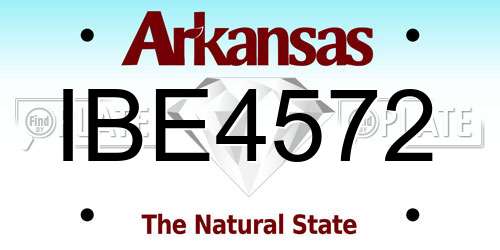 IBE4572 Arkansas License Plate