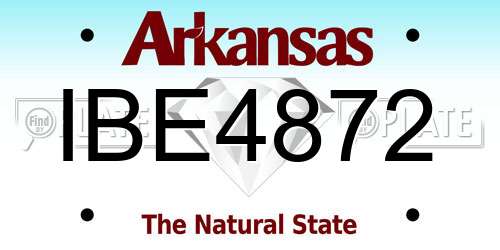 IBE4872 Arkansas License Plate