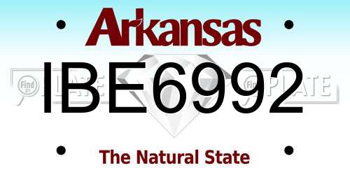IBE6992 Arkansas License Plate