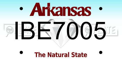 IBE7005 Arkansas License Plate
