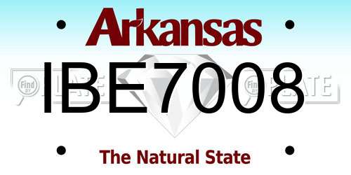 IBE7008 Arkansas License Plate