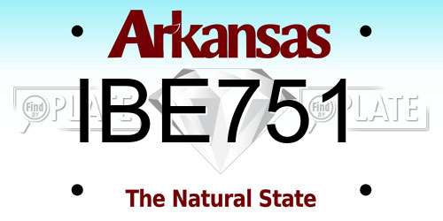 IBE751 Arkansas License Plate