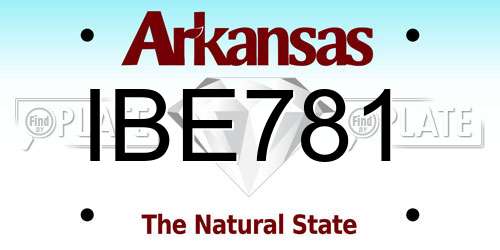 IBE781 Arkansas License Plate