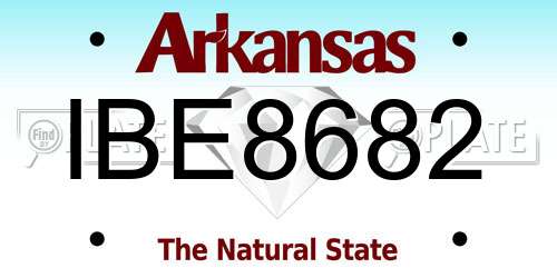 IBE8682 Arkansas License Plate