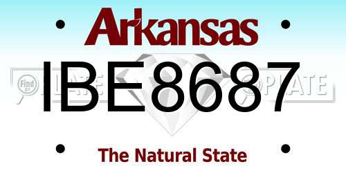 IBE8687 Arkansas License Plate