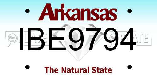 IBE9794 Arkansas License Plate