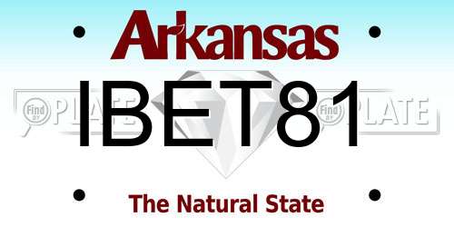 IBET81 Arkansas License Plate