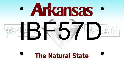 IBF57D Arkansas License Plate
