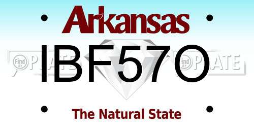 IBF57O Arkansas License Plate