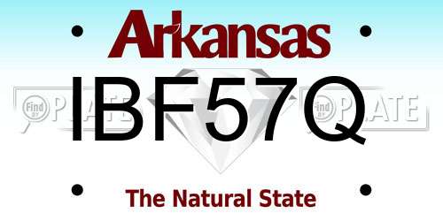IBF57Q Arkansas License Plate