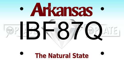 IBF87Q Arkansas License Plate