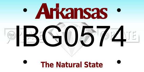 IBG0574 Arkansas License Plate