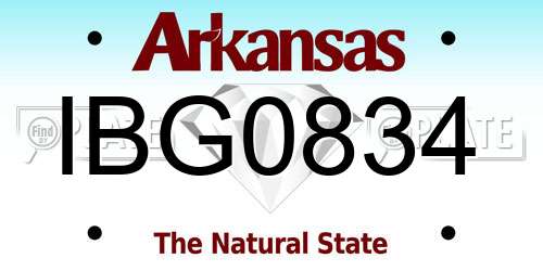 IBG0834 Arkansas License Plate