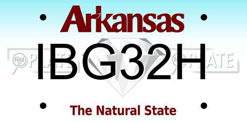 IBG32H Arkansas License Plate