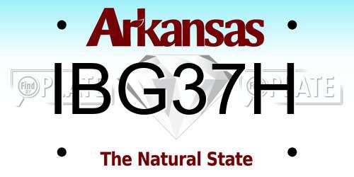 IBG37H Arkansas License Plate