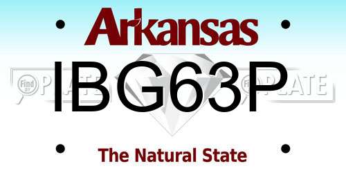 IBG63P Arkansas License Plate