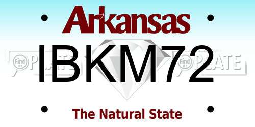 IBKM72 Arkansas License Plate