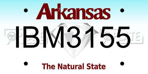 IBM3155 Arkansas License Plate