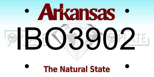 IBO3902 Arkansas License Plate