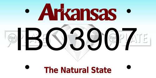 IBO3907 Arkansas License Plate