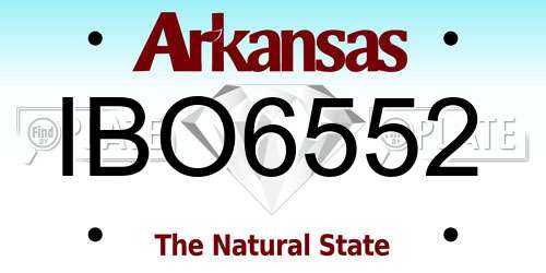 IBO6552 Arkansas License Plate