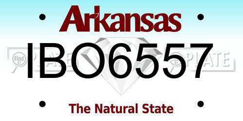 IBO6557 Arkansas License Plate