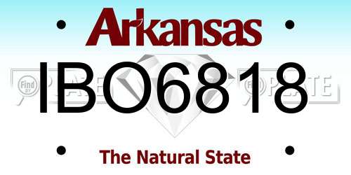 IBO6818 Arkansas License Plate