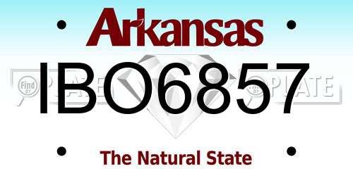IBO6857 Arkansas License Plate