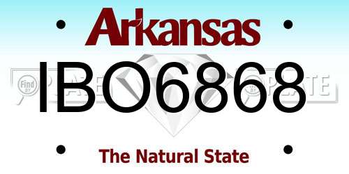 IBO6868 Arkansas License Plate