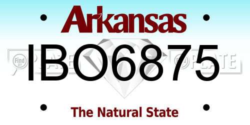IBO6875 Arkansas License Plate