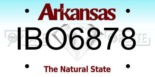 IBO6878 Arkansas License Plate