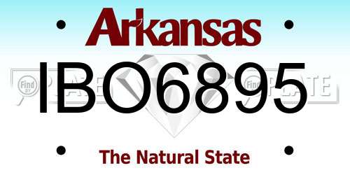IBO6895 Arkansas License Plate