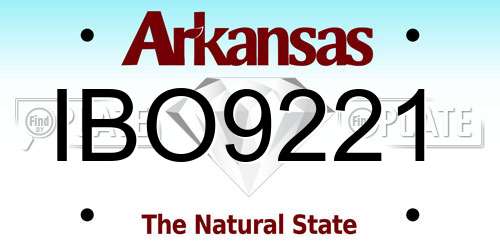 IBO9221 Arkansas License Plate