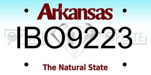 IBO9223 Arkansas License Plate